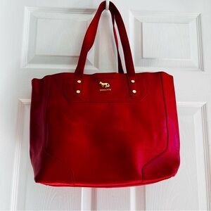 Emma Fox Red Leather Tote Bag